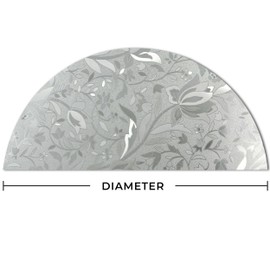 Autotech Park Precut Custom Arched Window Film, Floral Series 5 Design, up to 64 inches Diameter and 33 inches Height