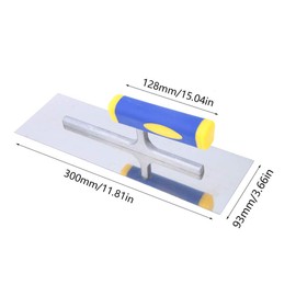 Skimming Trowel Plastering drywall trowel steel float trowel Trowel Professional Building Flooring Grout Tool Tile Flooring Grout Float Tiling Tool with Long Shank for Concrete Plaster Dry(300mm)