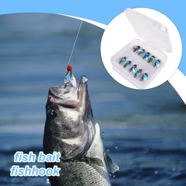 Fishing Lure Spinnerbait | 10X Fly Fishing Lures Kit | Realistic Design, Bait Making Tools, Short Shank Hook, Barbed Fish Catcher for Bass, Salmon, Pike