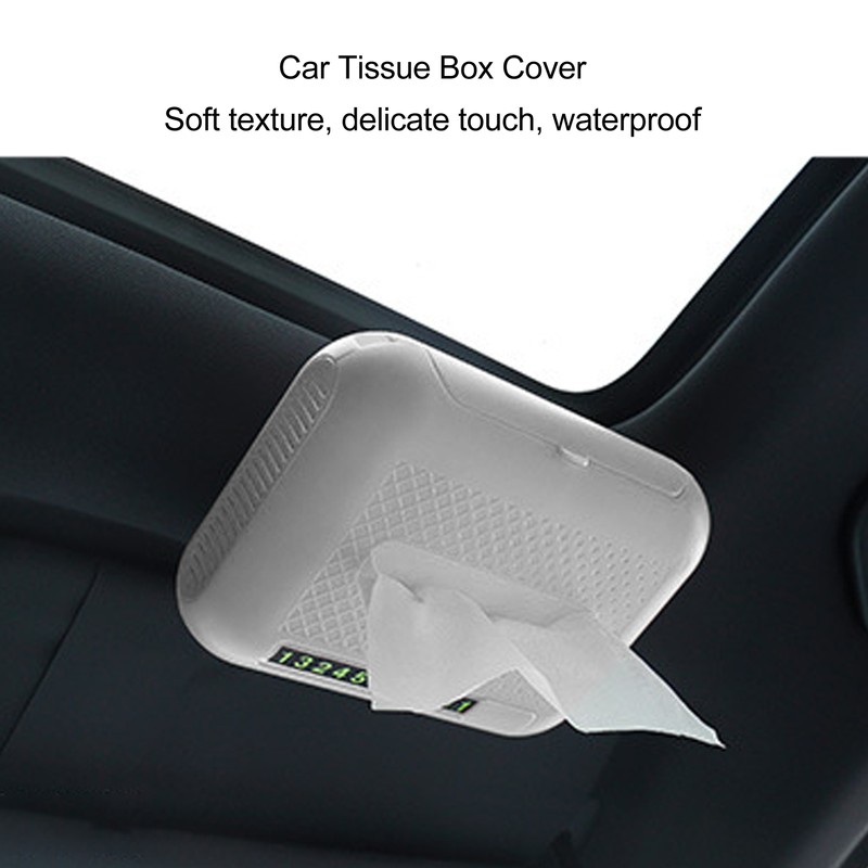 Car Tissue Box Holder with Solid Perfume Waterproof Easy to