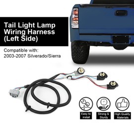 PIT66 Tail Light Wiring Harness Rear Left Driver Compatible with Chevy Silverado 1500 1500HD 2500HD 3500 2003-2007 16531401