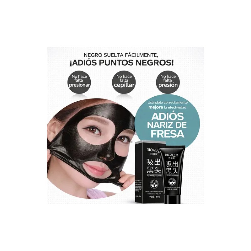 Mascarilla Facial Bioaqua Puntos Negros Carbón Activado 60 G