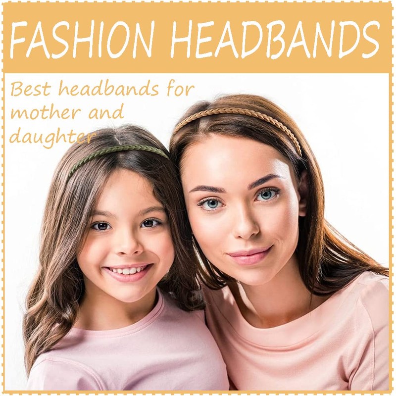 12pcs 6mm Thin Headbands for Girls Women Plastic Pigtail Sytle