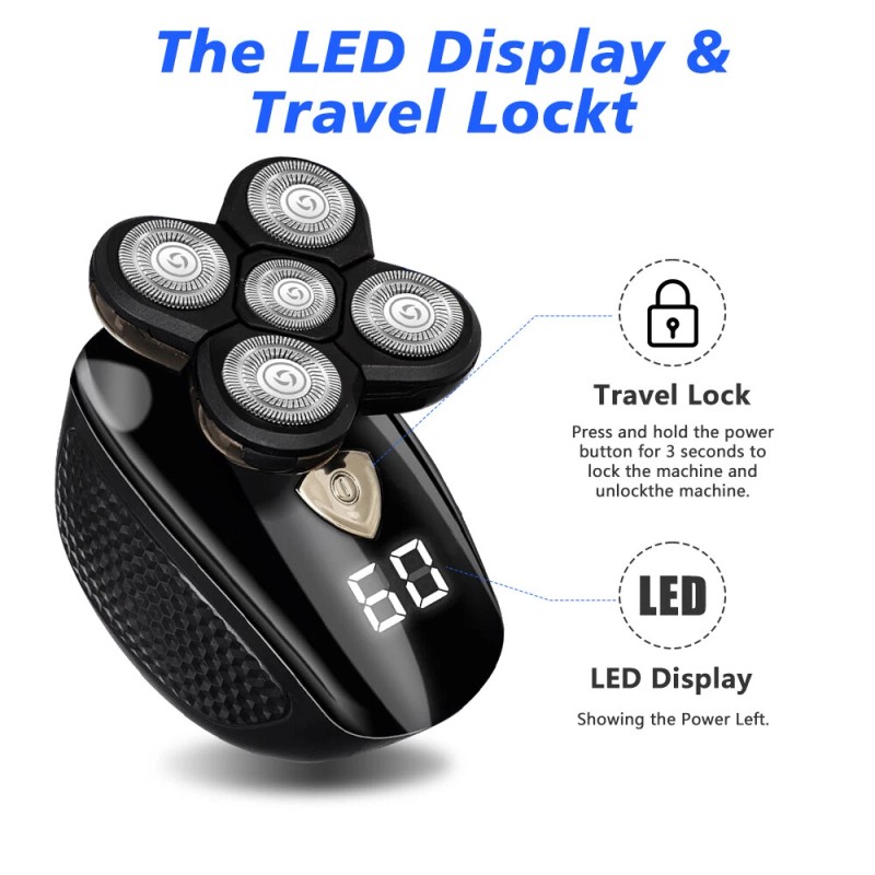 SHUONE57 5D Bald Head Shaver Electric Shavers Razor Smooth Skull