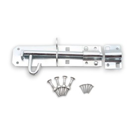 Zinc Brenton Bolt 4", 6" Heavy Duty Sliding Lockable Padlock - Ideal for use with Shed Doors, Gates and Outhouse Doors (6" - 150mm)