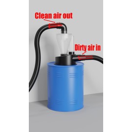2.5'' New Upgrade Woodworking Double Filtration Cyclone Dust Collector DIY Turbocharged Filter Industrial Separator Collector Canister Dust Control System for Shop Vac Contractor Assistant