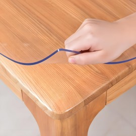 HoSwag 42"X42"Crystal PVC Table Cover Protector, Waterproof PVC Tablecloth, 2MM Thickened Protector for Table, Desk, Coffee Table, Workbench,Dresser, TV Stand, Counter
