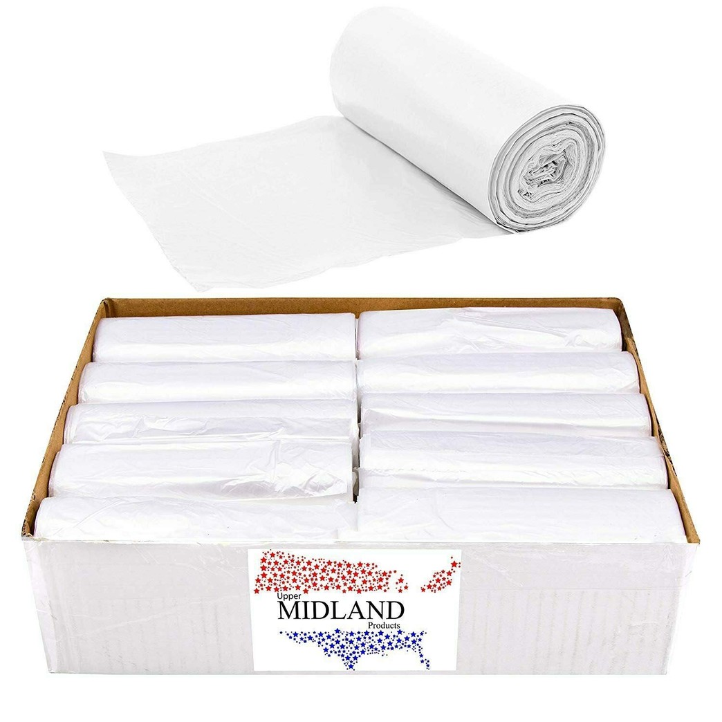 Trash Can Liners Clear 7-10 Gallon 1000 pk Bulk Recycling Office Garbage Bags