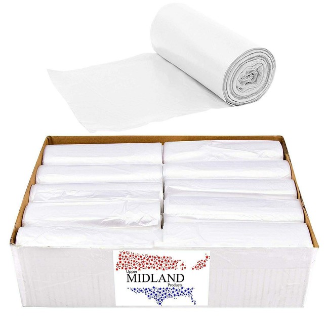 Trash Can Liners Clear 7-10 Gallon 1000 pk Bulk Recycling Office Garbage Bags
