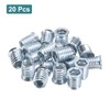 sourcing map 20Pcs Threaded Inserts, M10-1.5x20 Zinc Plated Carbon Steel