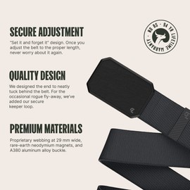 Groove Life Groove Belt Gun Metal/Stone - Men's Stretch Nylon Belt with Magnetic Aluminum Buckle, Lifetime Coverage - XX-Large (51-60")