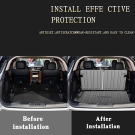 Actkill Cargo Mat & Backrest Mats Compatible with 2011-2019 Ford Explorer - Black TPE All Weather Waterproof Rear Cargo Liner Rear Trunk Liner Back Seat Cover Protector