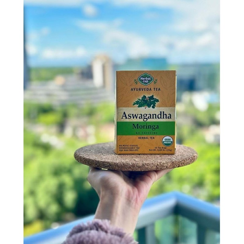 Herbal Cup Ashwagandha Tea, Organic Moringa Tea, No Caffeine Herbal