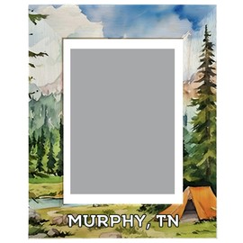 R and R Imports Murphy Tennessee Souvenir Wooden Photo Frame Camping Tent Design Vertical