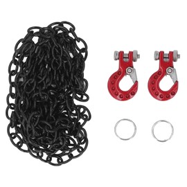 RC Car Tow Hook Trailer Chain Set Upgrade Part Decoration Fit for SCX10 D90 1/10 RC Crawler Truck Red