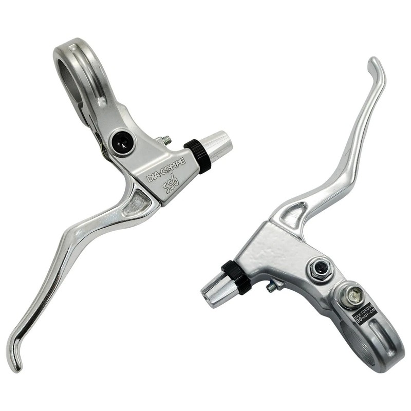 Dia-Compe SS6 Old School MTB Brake Lever Set (L+R), Silver,