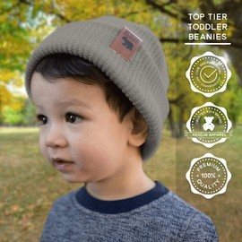 REDCUB Toddler and Baby Beanie | Girls Boys Acrylic Kids Baby Beanies | Knit Winter Hat | 12-36 Months (Wolf Grey)