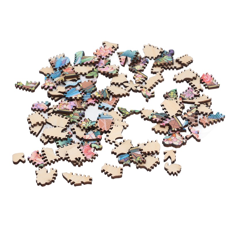 100 Piece Wooden Animal Jigsaw Puzzle Round Shaped Educational Hand