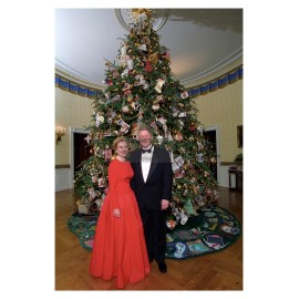 BILL & HILLARY CLINTON PRESIDENT CHRISTMAS TREE 4X6 PHOTOGRAPH REPRINT