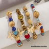 FAOSCI Boho Bracelets for Women, 4 Pcs Women Wood Beaded