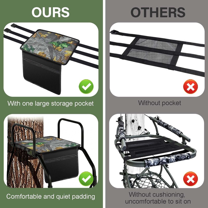 Tree Stand Seat Replacement with Storage Pocket 16.5*13inch Universal Replacement