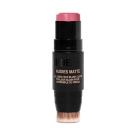 NUDESTIX Nudies Blush Stick – 3-in-1 Cream Blush for Cheeks, Eyes & Lips with Built-In Brush | Soft Matte Finish for a Natural Flush | Clean, Vegan & 