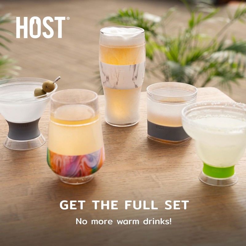 HOST Freeze Wine Glasses with Lids, Insulated Cooling Cups with