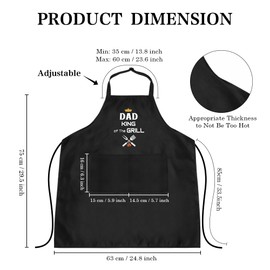 Dad Gift Cadeau Papa Kitchen Apron With 2 Pockets Dad Grandad Bbq Chef Kitchen Apron Funny Man CookingDad Father Day Aprons For Men DadBirthday Gifts Grandpa BirthdayGift Fathers Gifts Ideas