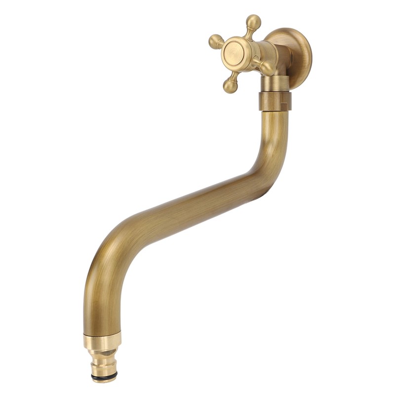 S Spout Antique Wall Mounted Faucet Single Cold Anti Freeze
