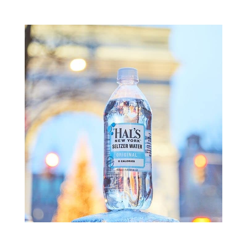 Hal's New York Seltzer Carbonated Original Sparkling Water, Zero Sugar,