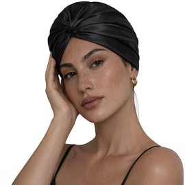 Casa Della Silk Rituale Mulberry Silk Hair Turban – Midnight Noir