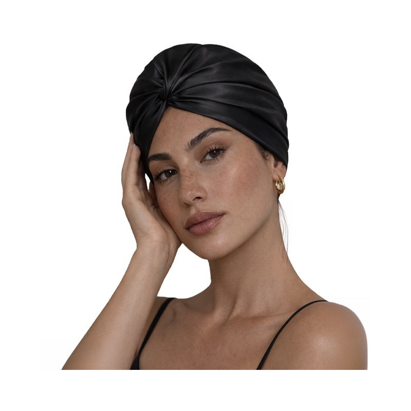 Casa Della Silk Rituale Mulberry Silk Hair Turban – Midnight