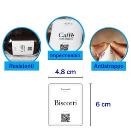 Febio 32 PCS Pantry Kitchen Jar Labels Elegant Waterproof Material Washable with QR Code for Recipes and Information