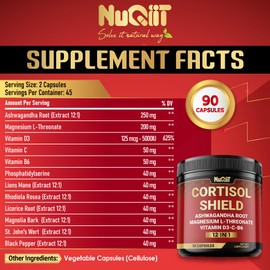 12in1 Cortisol Shield - Ashwagandha and Magnesium L-threonate & 10 More - 90 Capsules
