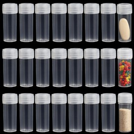 Paquete De 50 Botellas De Plástico Transparente Pequeñas Con Tapas, Viales De Plástico De 5 Ml, Pequeño Frasco De Muestra Líquido Transparente, Vial a Prueba De Fugas, Sin Fugas