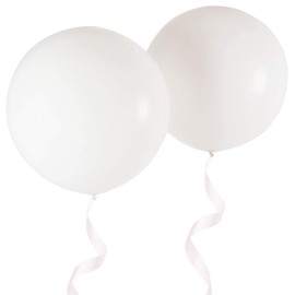 OUPKING Giant 36 Inch White Balloons - Thick Latex White Big Round Balloons 6 Packs