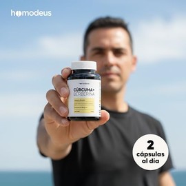 Homodeus Cúrcuma + Berberina, Cápsulas Vegetales con Cúrcuma Longa y Berberis Aristata, Suplemento Alimenticio, Apoyo al Bienestar Articular y Equilib