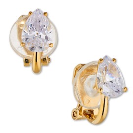 Nadri Clip On Earrings for Women - Gold Plated Cubic Zirconia Earring Studs for Women, Christmas Gifts, Holiday Jewelry, Hypoallergenic Jewelry