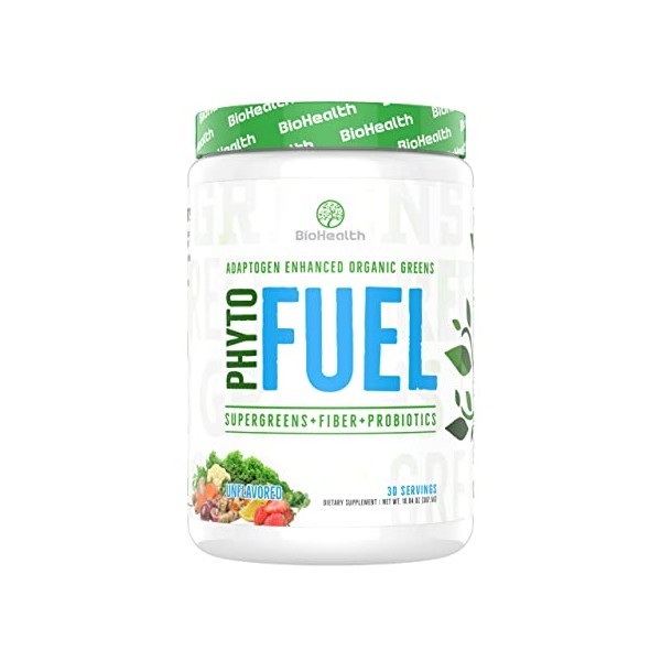 BioHealth Nutrition Phyto Fuel Supergreens + Fiber + Probiotics | Comprehensive Greens Powder | 30 Servings