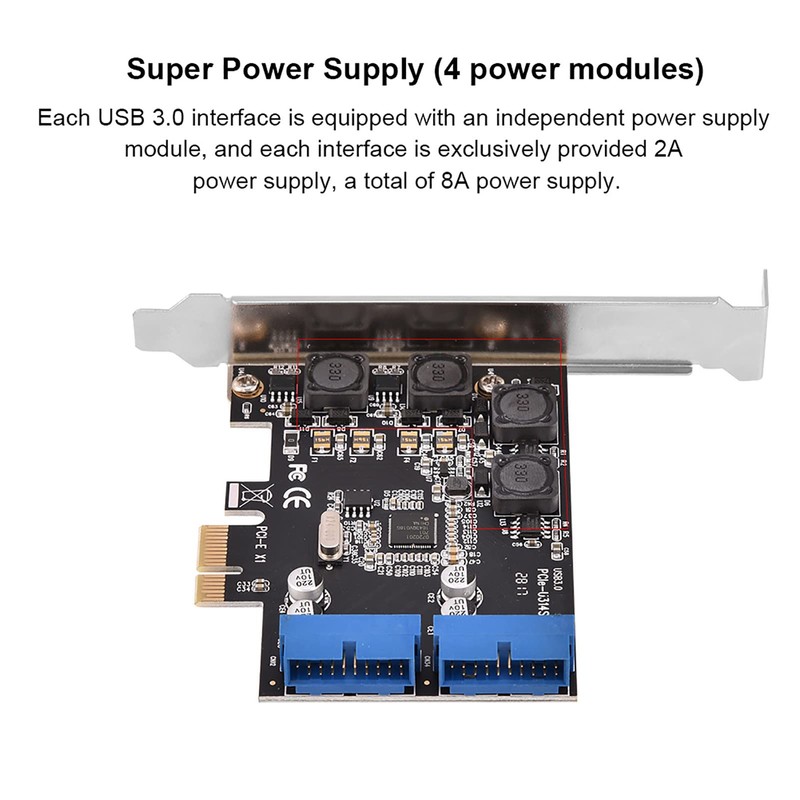 Jectse PCIE PCIExpress to Internal 2 Port 19 Pin Header