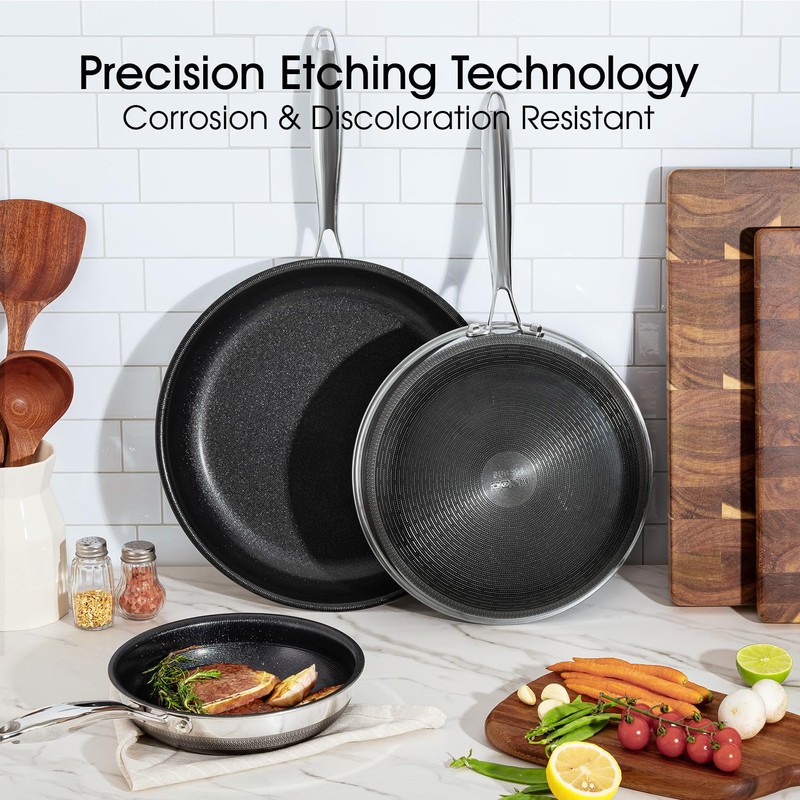 ThierryVuiton Nonstick Frying Pan Set – 8" 10" 12" Titanium