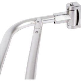 Double Curved Shower Rod, Metal Construction, Adjustable Between 44 to 70 Inches, Aluminum Rods and Zinc Mounting Hardware, Quality Modern Bathware, Oil Rubbed Bronze Finish - Colour: Brushed Nickel