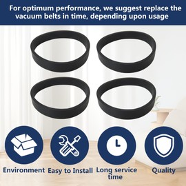 Lasting Replacement Vacuum Belt for Dirt Devil Hand Vacuum Model 103 Easy Installation Direct Replacement for Broken Belt - 4 Pack