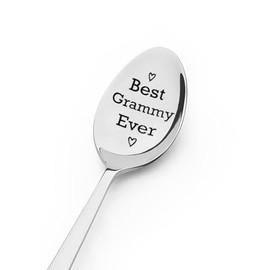 Grandma Grammy Christmas Birthday Gifts for Nana Gigi Spoons Gift for Grandmother Granny Gifts from Grandchildren Best Grammy Ever Spoon for Tea Coffice Ice Cream Lover Gifts Spoons