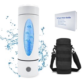 Hydrogen Water Bottle with Indicator Light, Real 4000ppb, SPE/PEM Technology, Equipped with Advanced Dirt Prevention Mode, Portable Hydrogen Water Generator with Food-Grade Material (Black Bag)