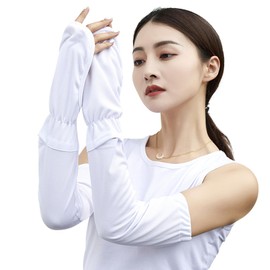 PALAME Women's Arm Cover, UPF 50+ Certified, Super Large Coverage Up to Fingertips, Cool to -5 °C, Summer, Back of Hand Cover, Loose Fit, Mesh Breathable, Sweat Absorbent, Quick Drying, Cooling,