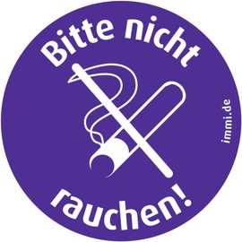 immi Small Subtle Please Do Not Smoke Stickers 45 mm Removable Pack of 10