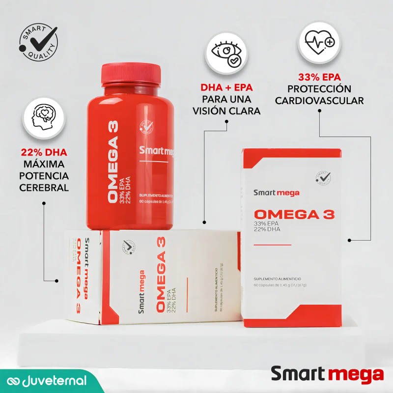 Smart Mega OMEGA 3 con 33 EPA y 22 DHA