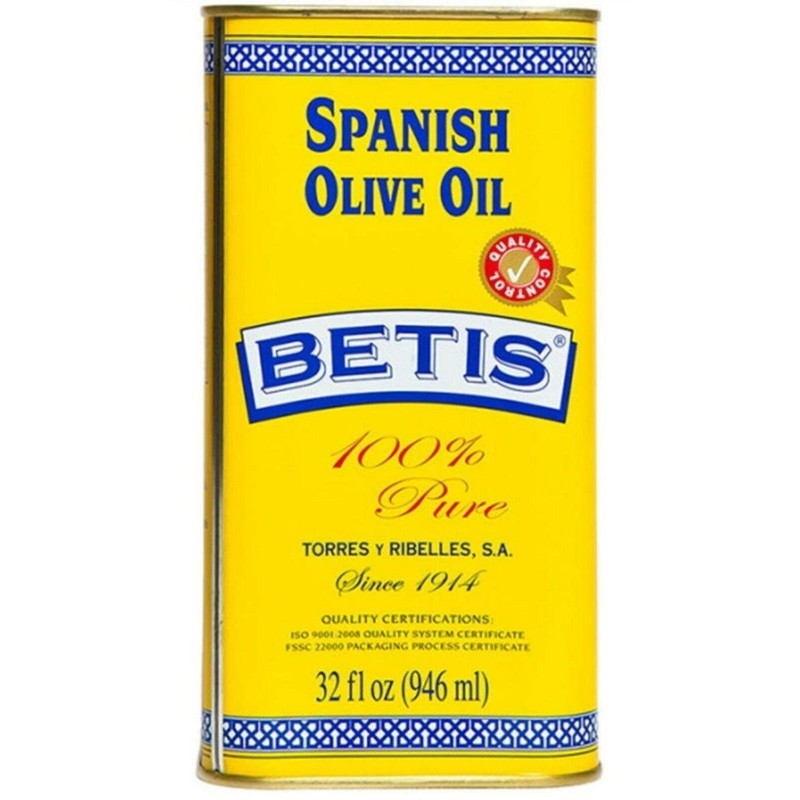 Betis 100% Natural Spanish Olive Oil, 32oz Pack Aceite de