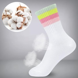 KOOOGEAR 5 Pairs Girls Kids Walking Cotton Socks, Cute Pattern Soft Novelty Kids Sports Calf Socks Gifts for Girls Children